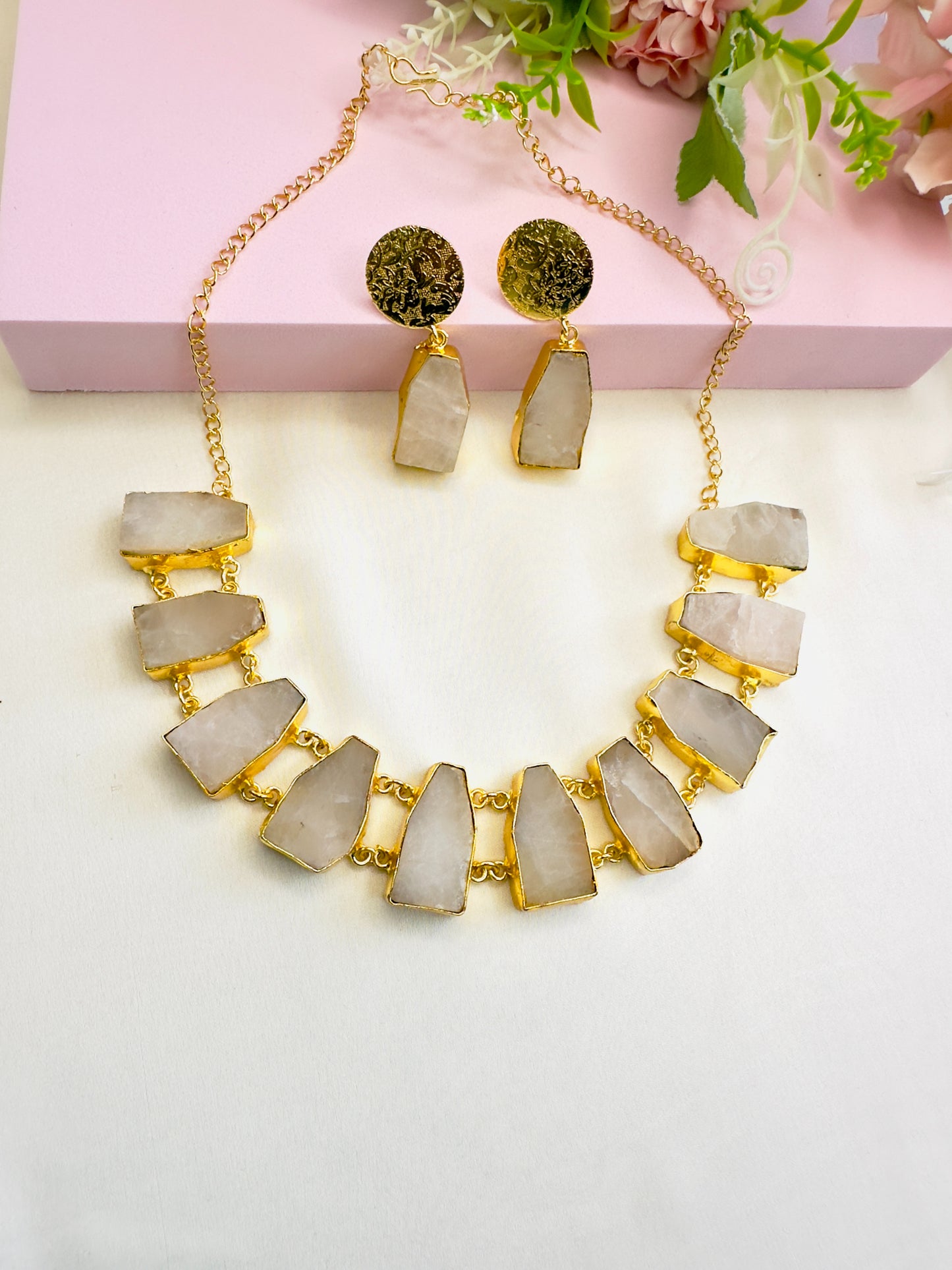Rough Stone Necklace Set