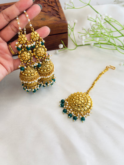 Punjabi Layered Jhumka with Mangtika