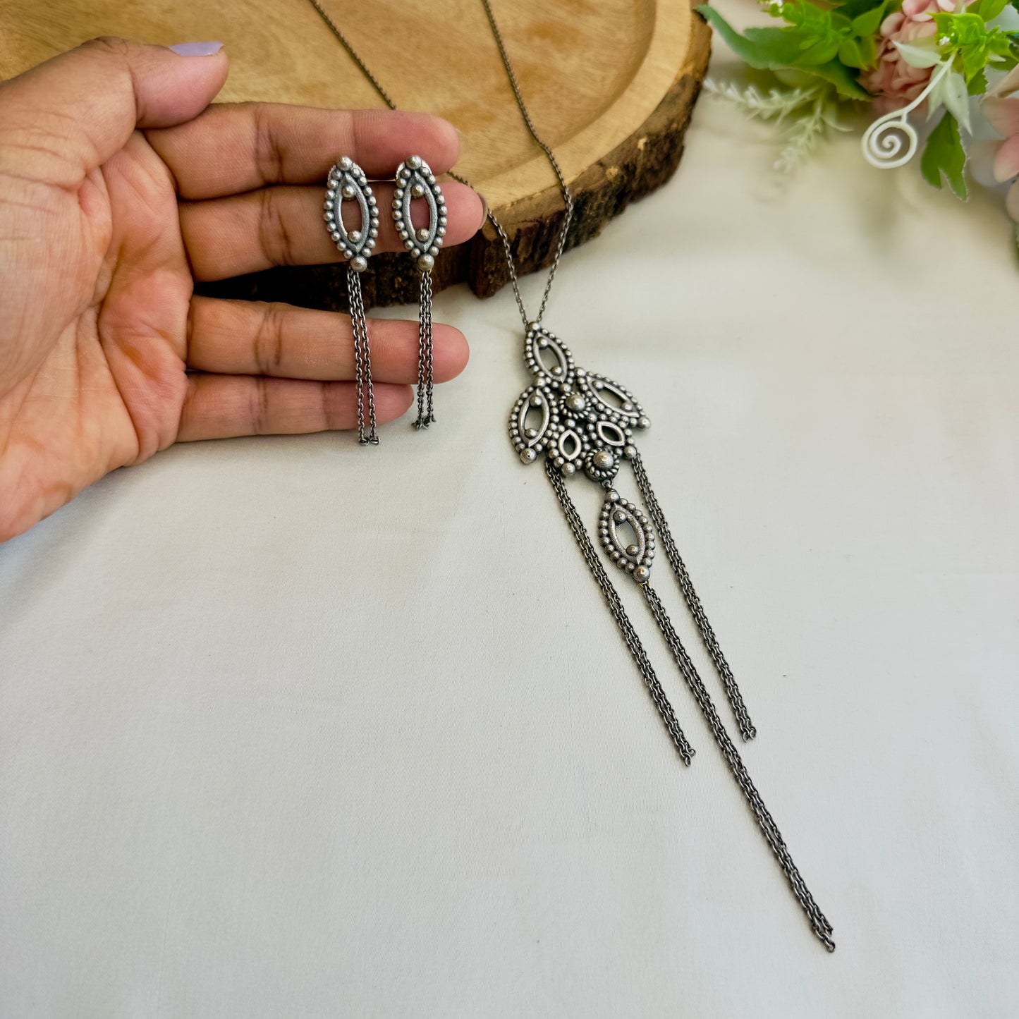 Silver Replica Pendant Set