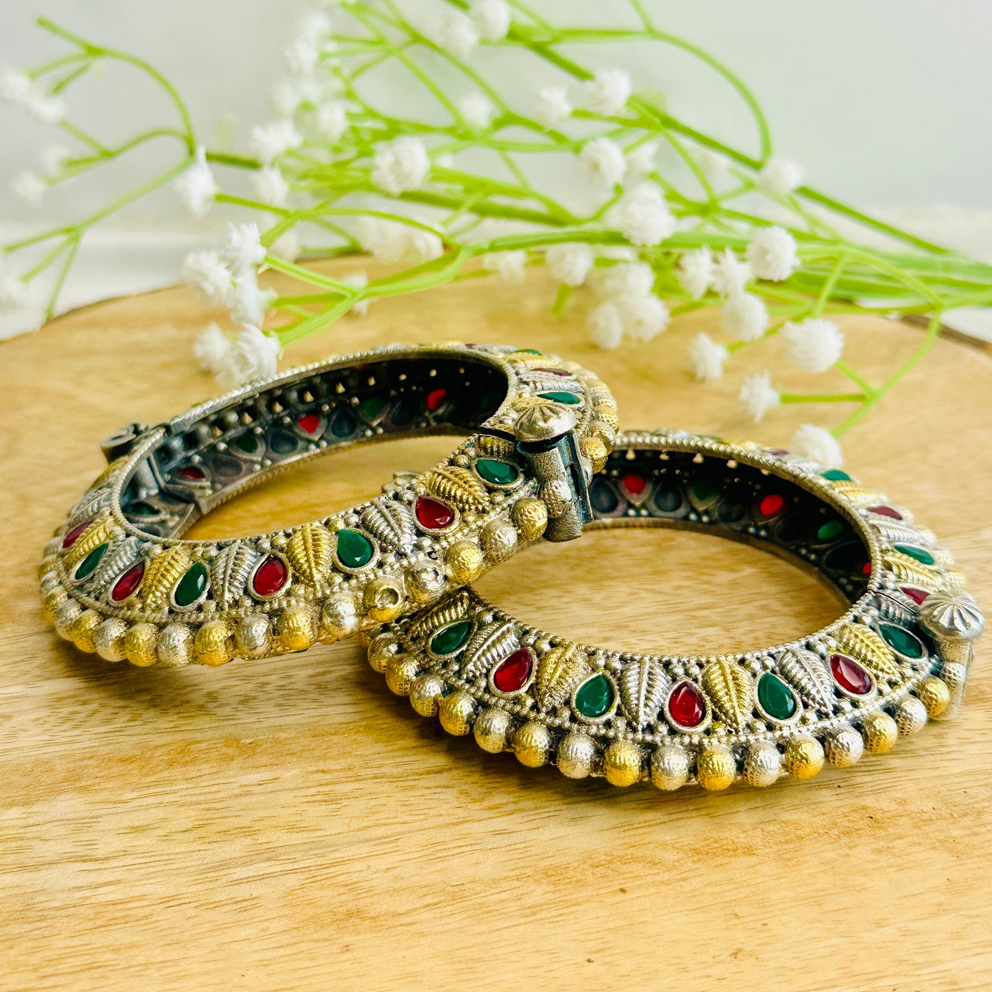 Ruby Green Bangles