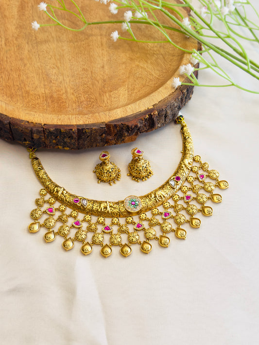 Rajwadi Sorowski Necklace Set