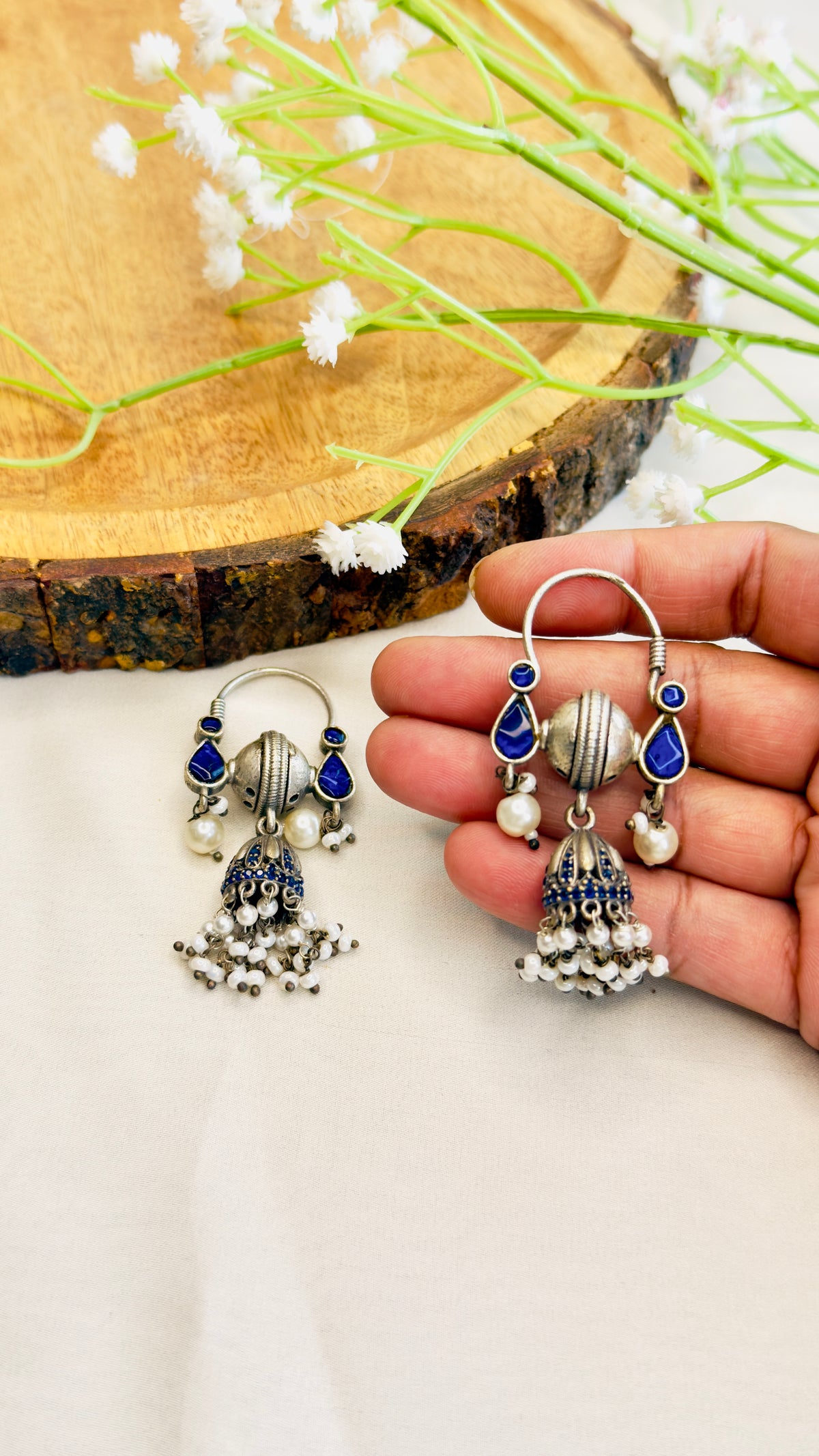 Silver Replica Bali earrings