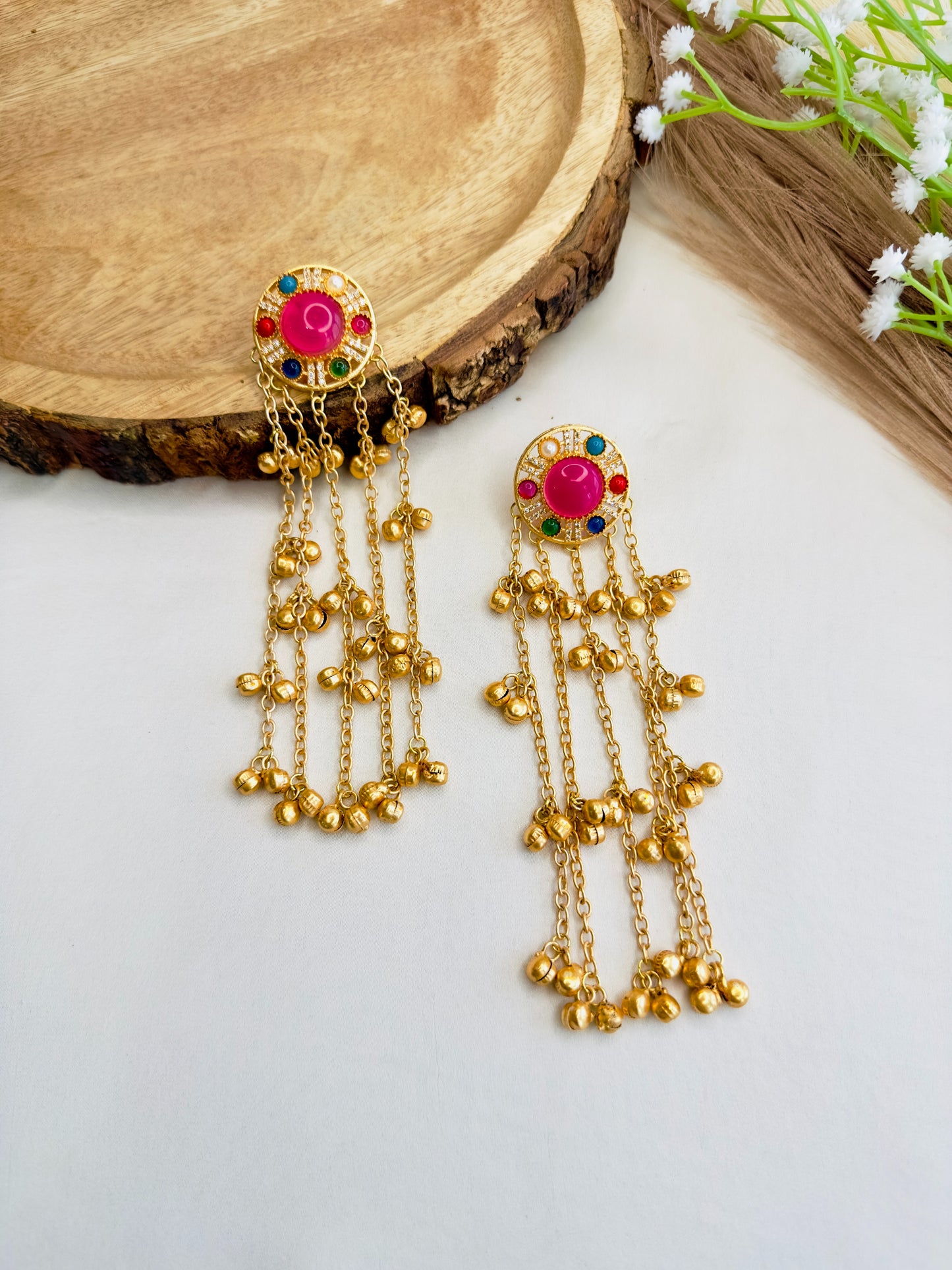 Mid Length Kashmiri Earrings