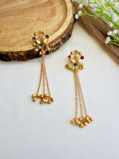 Ruby Green Kashmiri Earrings