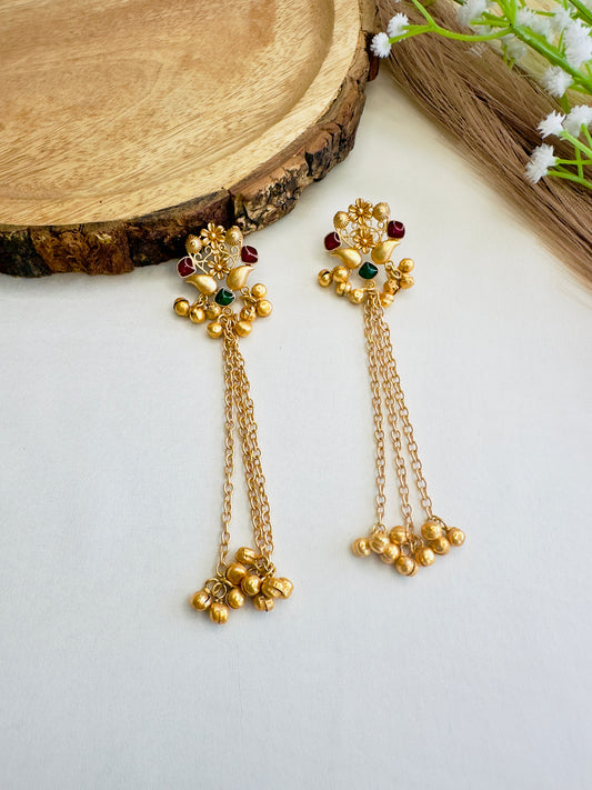 Ruby Green Kashmiri Earrings