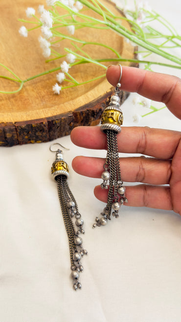 Dual Tone Silver Replica Earrings