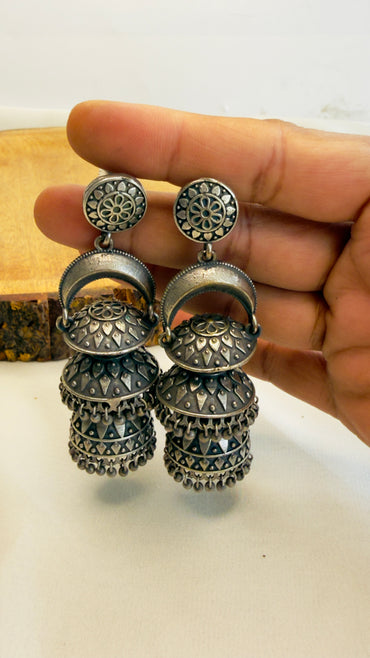 Three Layer silver Replica Jhumki