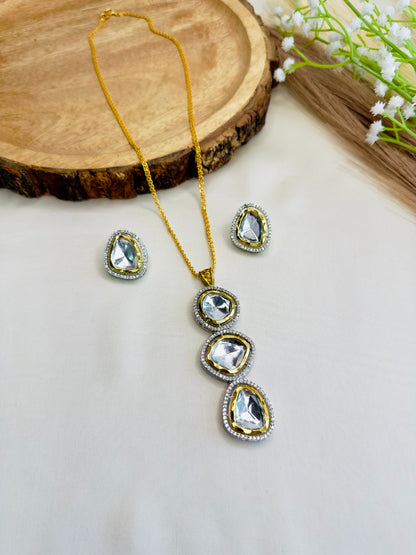 Uncut Polki Pendant Set