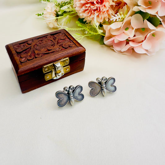 Butterfly Motif Solid Replica Stud Earrings