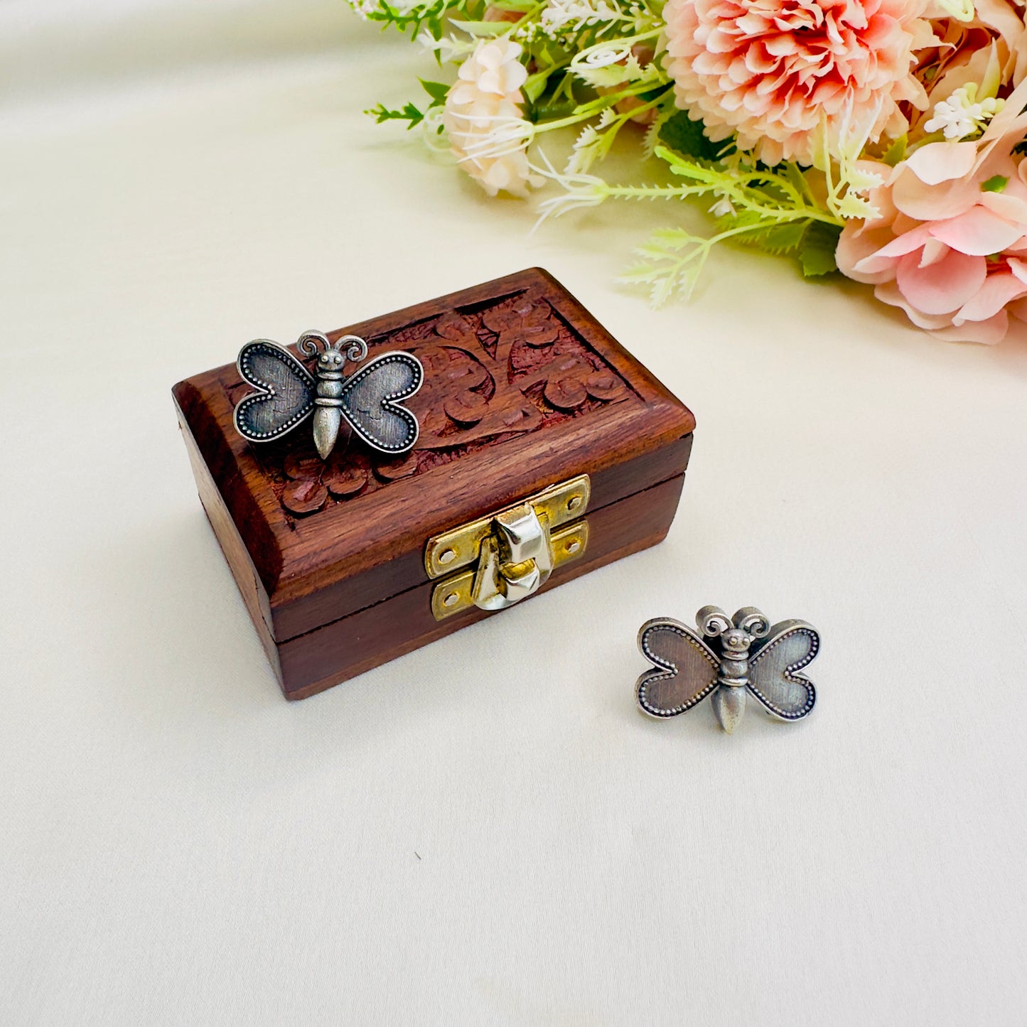 Butterfly Motif Solid Replica Stud Earrings