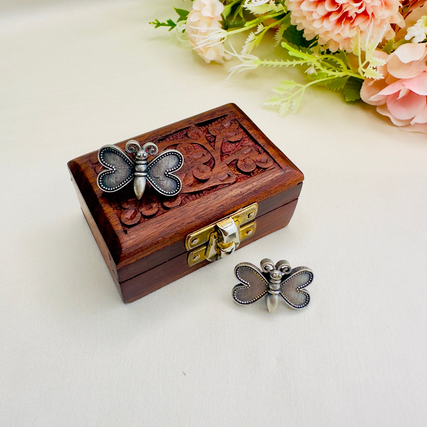 Butterfly Motif Solid Replica Stud Earrings