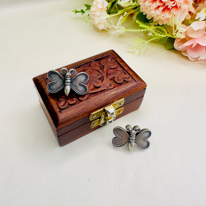 Butterfly Motif Solid Replica Stud Earrings