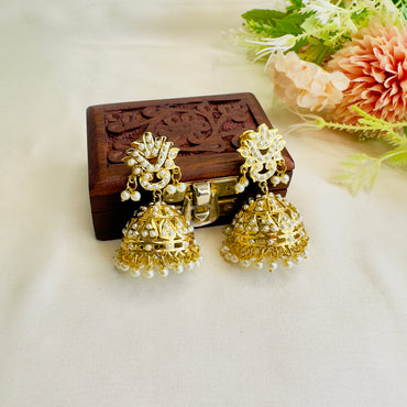 Hyderabadi Jadau Kundan Jhumka Earrings