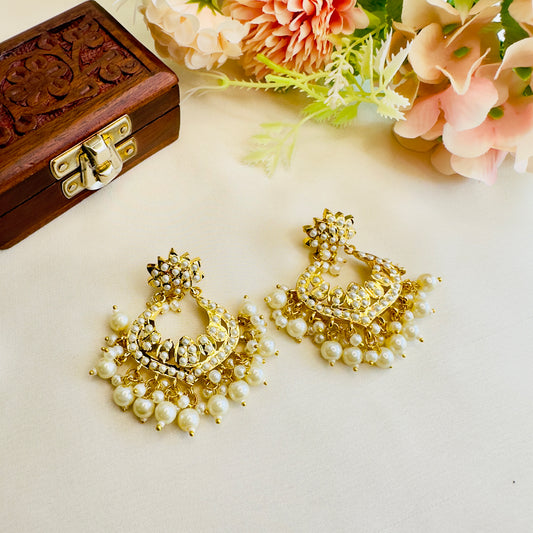 Hyderabadi Jadau Chandbali earrings