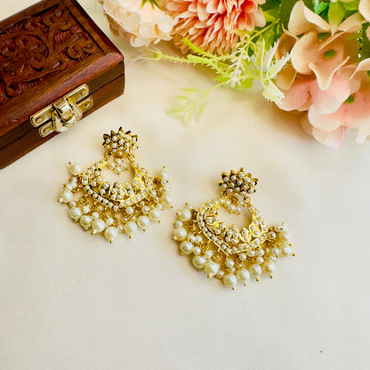 Hyderabadi Jadau Chandbali earrings