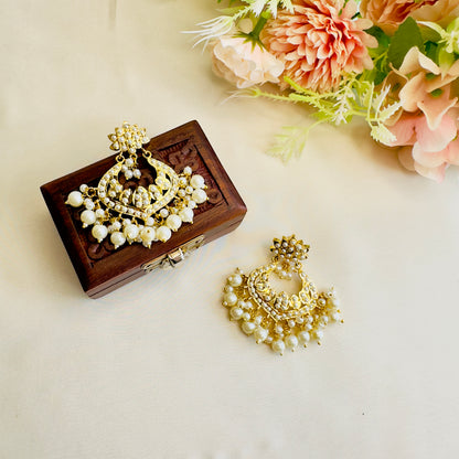 Hyderabadi Jadau Chandbali earrings