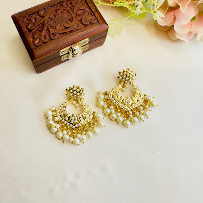 Hyderabadi Jadau Chandbali earrings