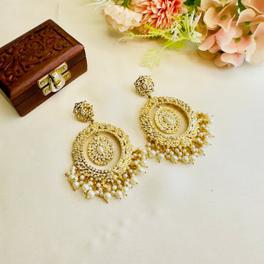 Hyderabadi Jadau Oval Shape Earrings