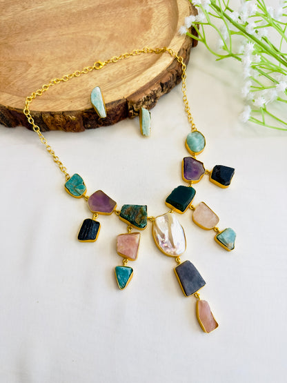 Natural Stone Necklace Set
