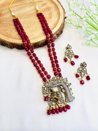 Krishna Motif Kundan Necklace Set