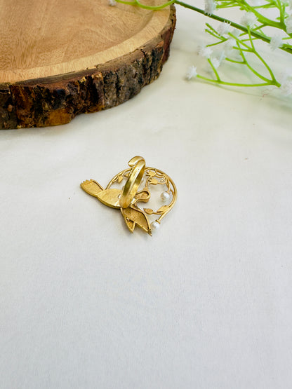 Jadau Bird Motif Finger Ring