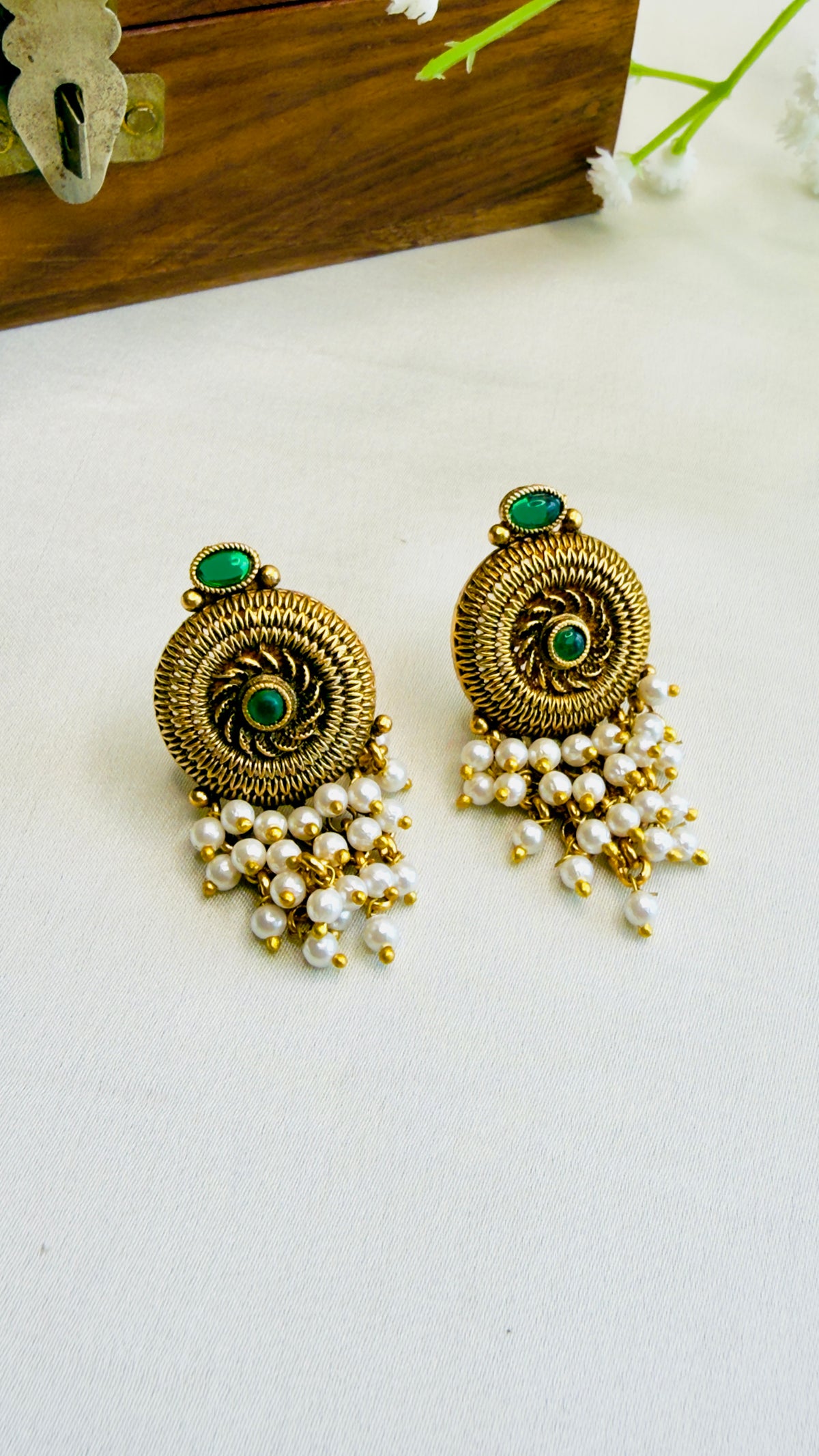 Temple Stud Earrings