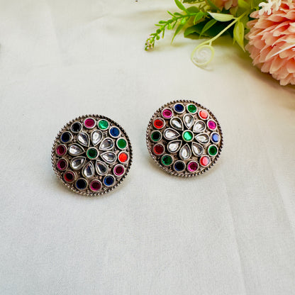 Silver Replica Round Studs