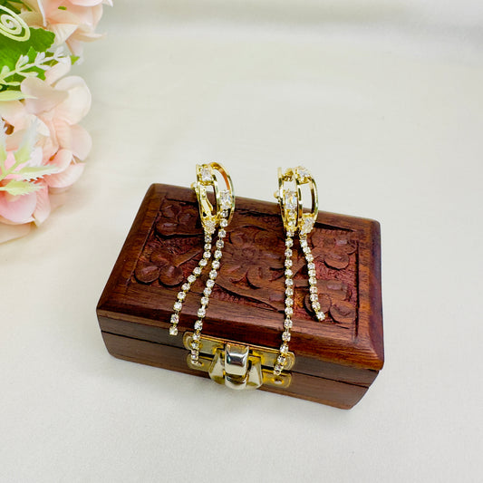 Delicate Chain Stone Earrings