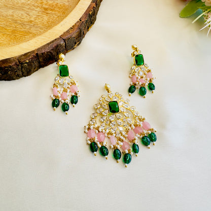 Kundan Pendant Earrings Set