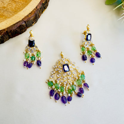 Kundan Pendant Earrings Set