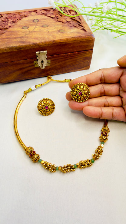 Gold Look alike Flexible Hasli Set