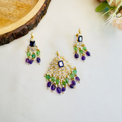 Kundan Pendant Earrings Set