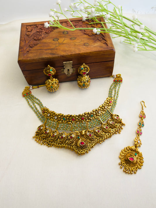 Temple Choker Set with Mang tika