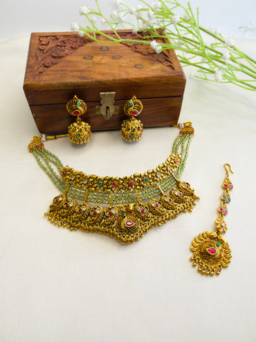 Temple Choker Set with Mang tika