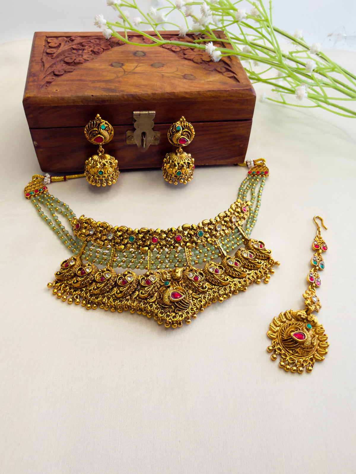 Temple Choker Set with Mang tika
