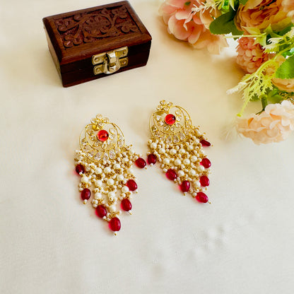 Kundan Purple Earrings