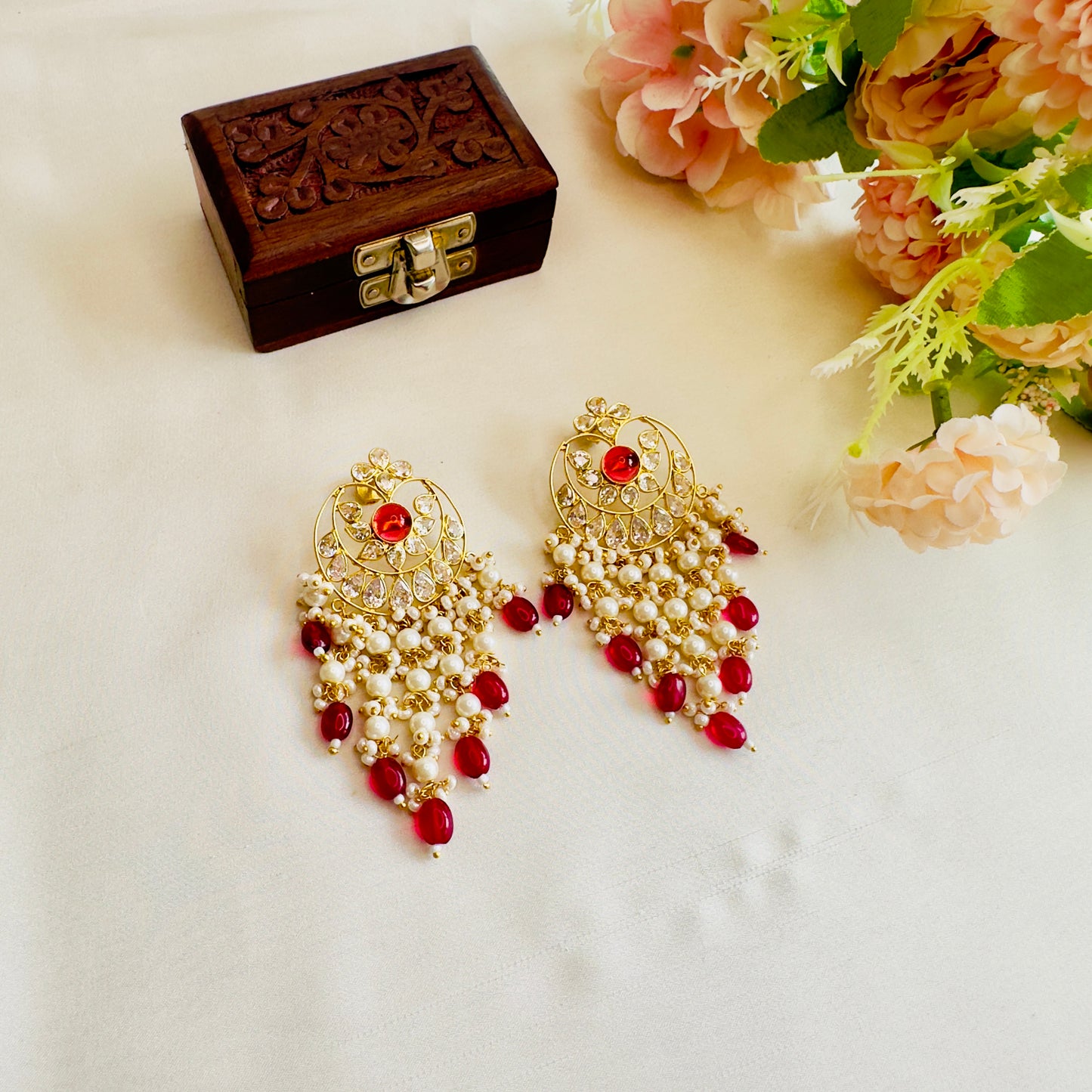 Kundan Purple Earrings