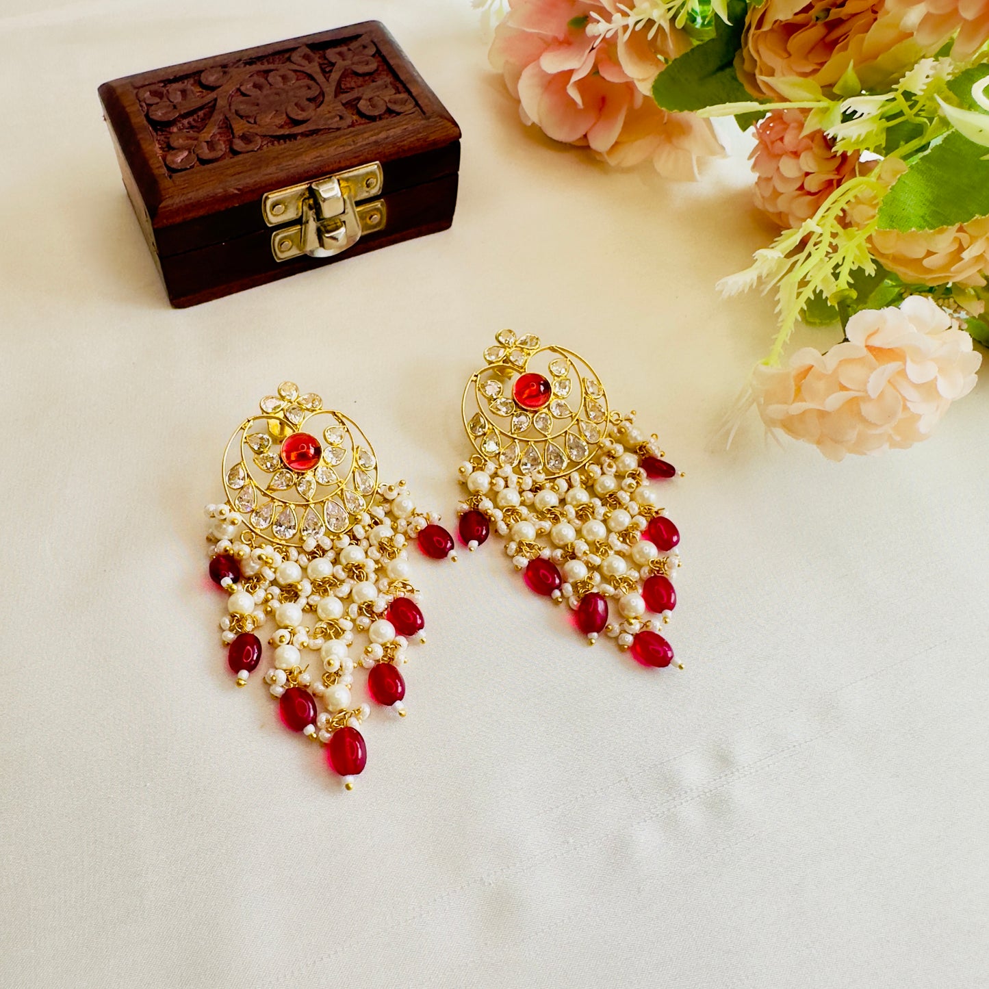 Kundan Purple Earrings