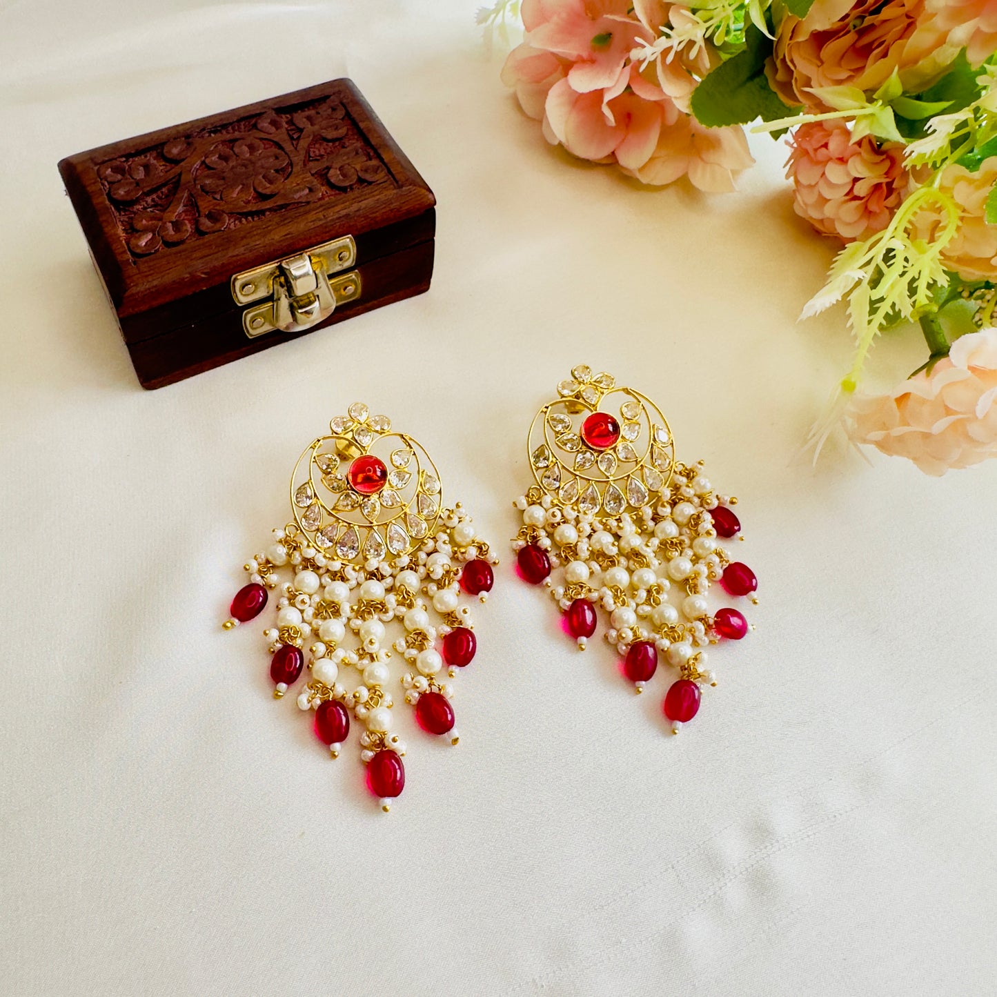 Kundan Purple Earrings