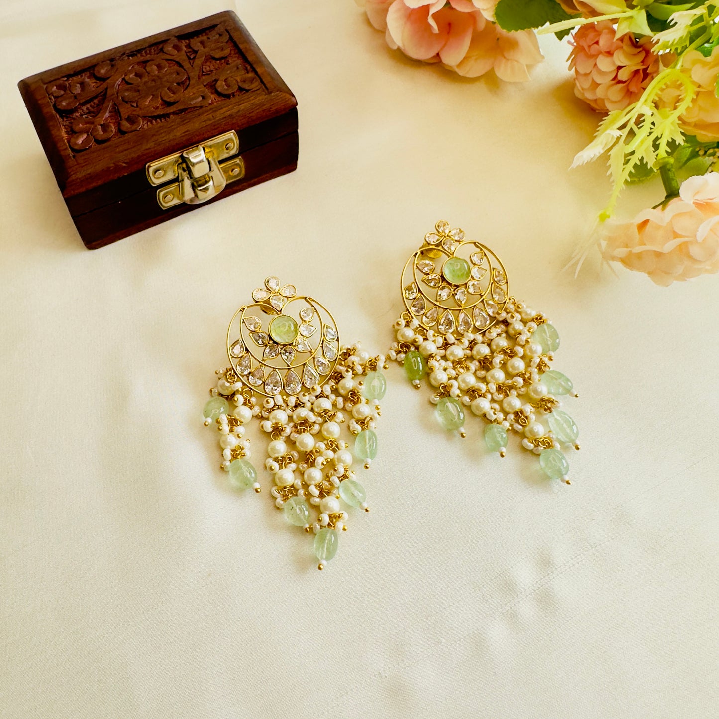 Kundan Purple Earrings