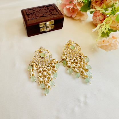 Kundan Purple Earrings