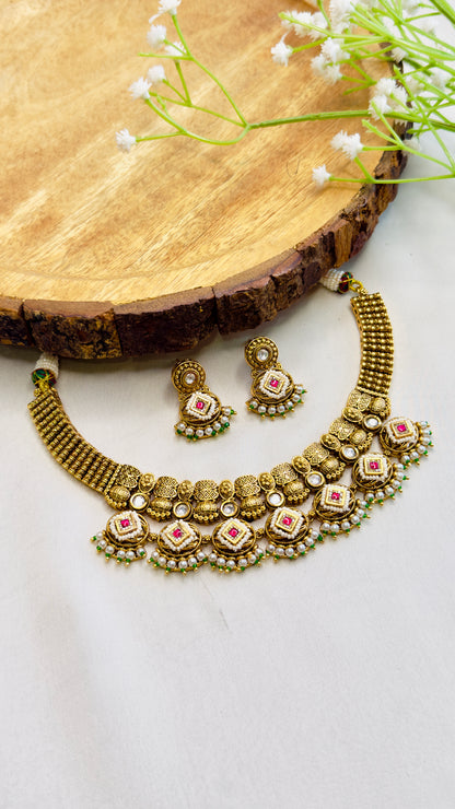 Beautiful Rajwadi Necklace Set