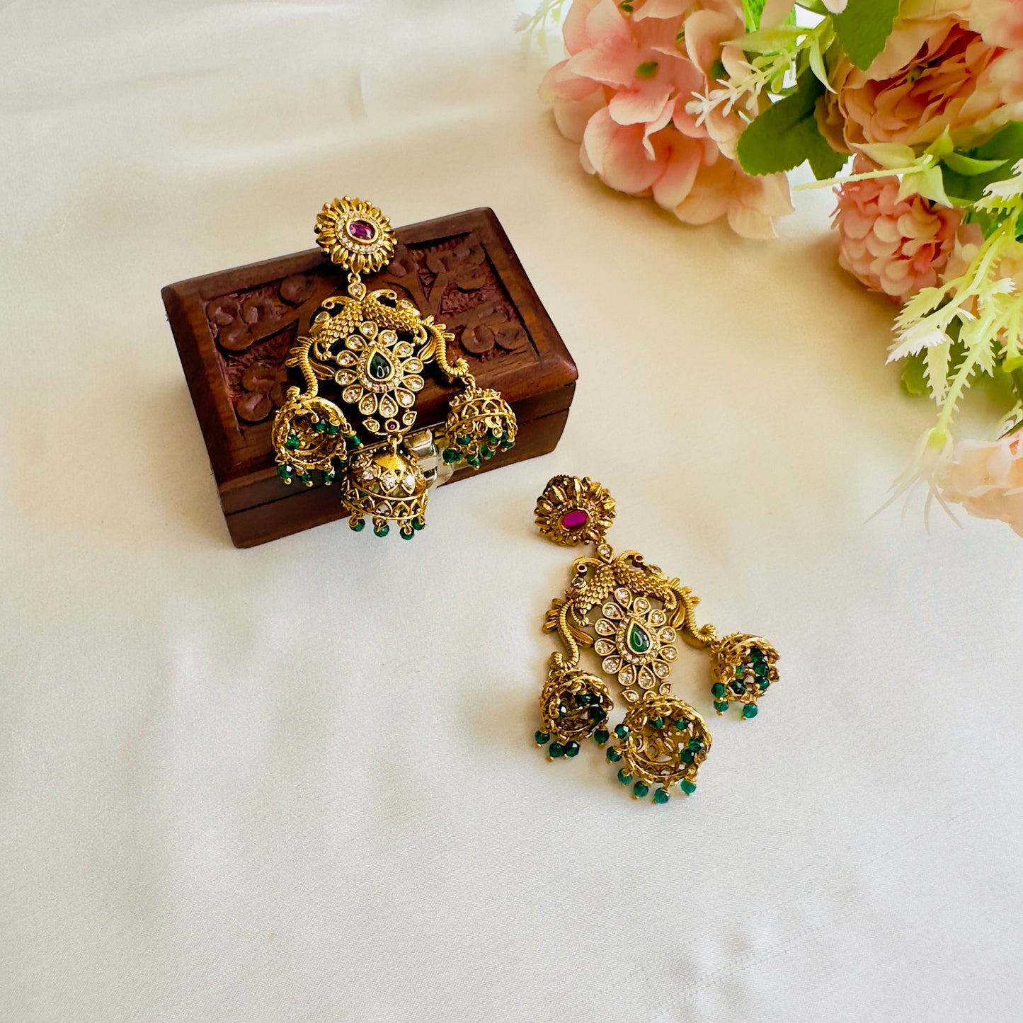 Three Small Jhumki Earrings