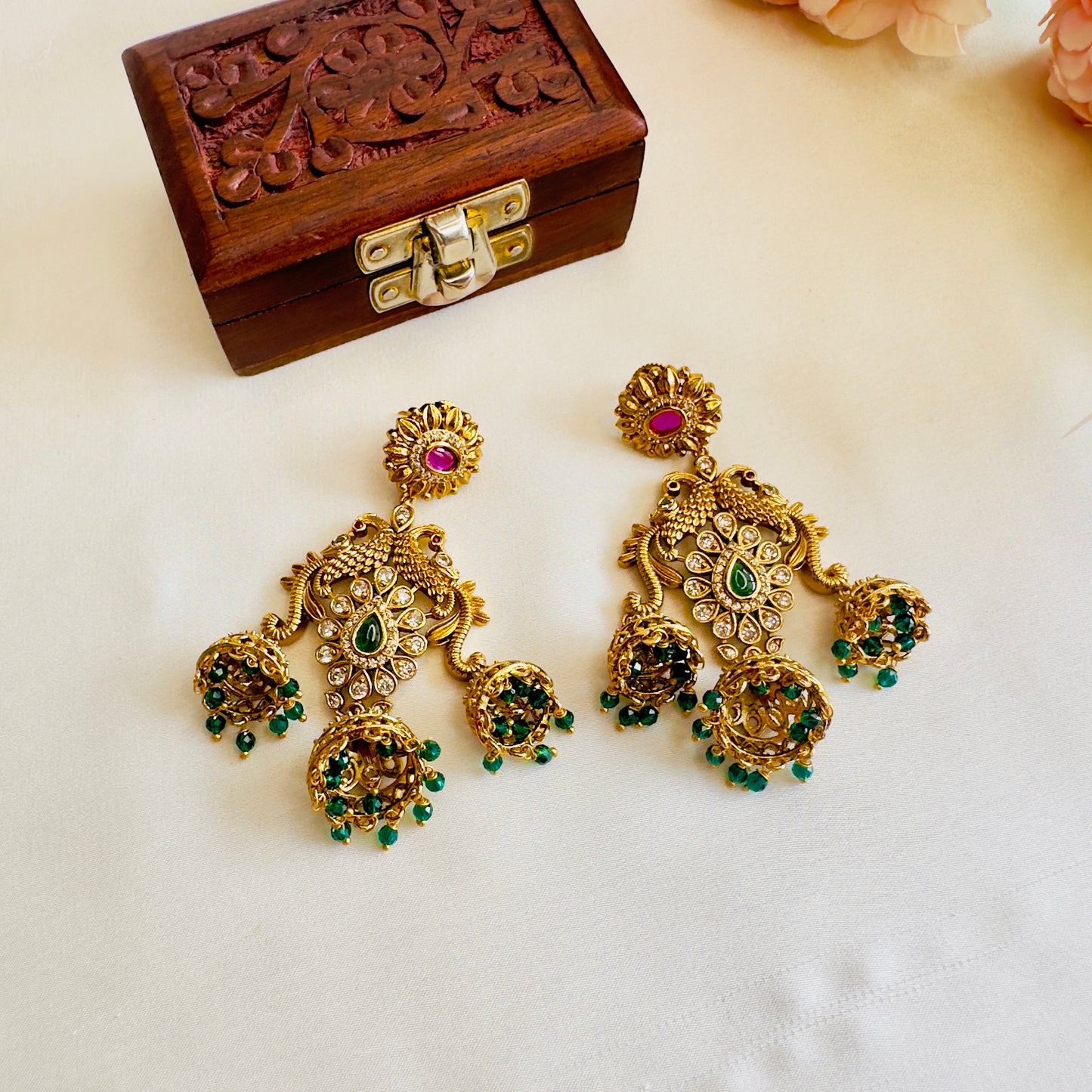 Three Small Jhumki Earrings