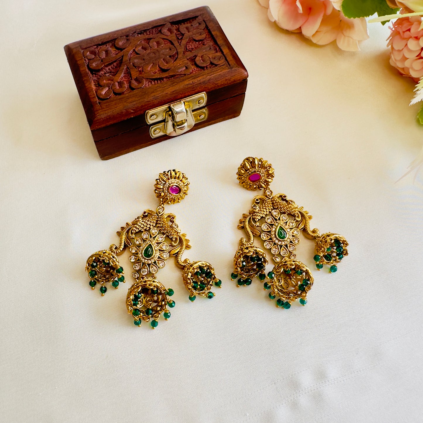 Three Small Jhumki Earrings