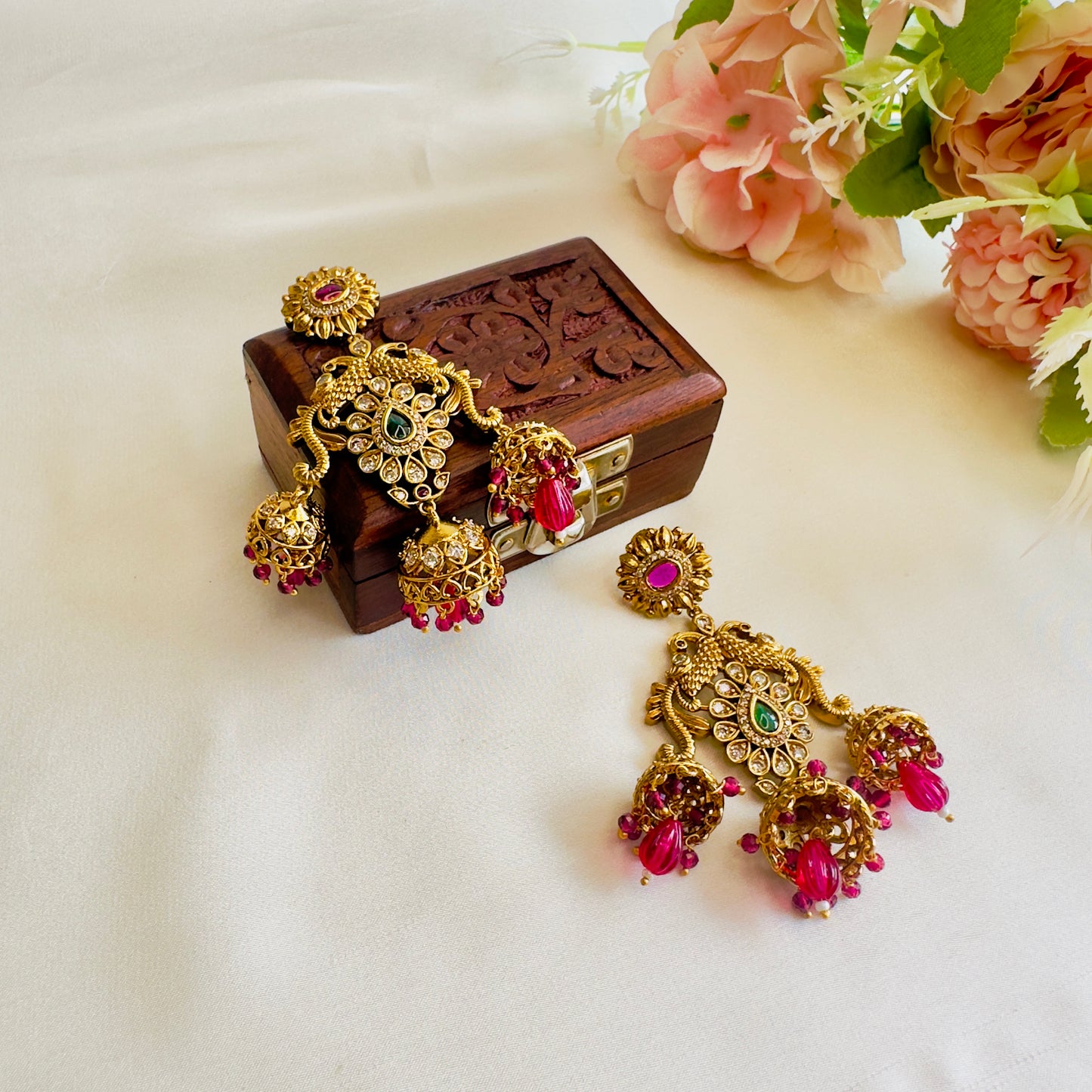 Three Small Jhumki Earrings