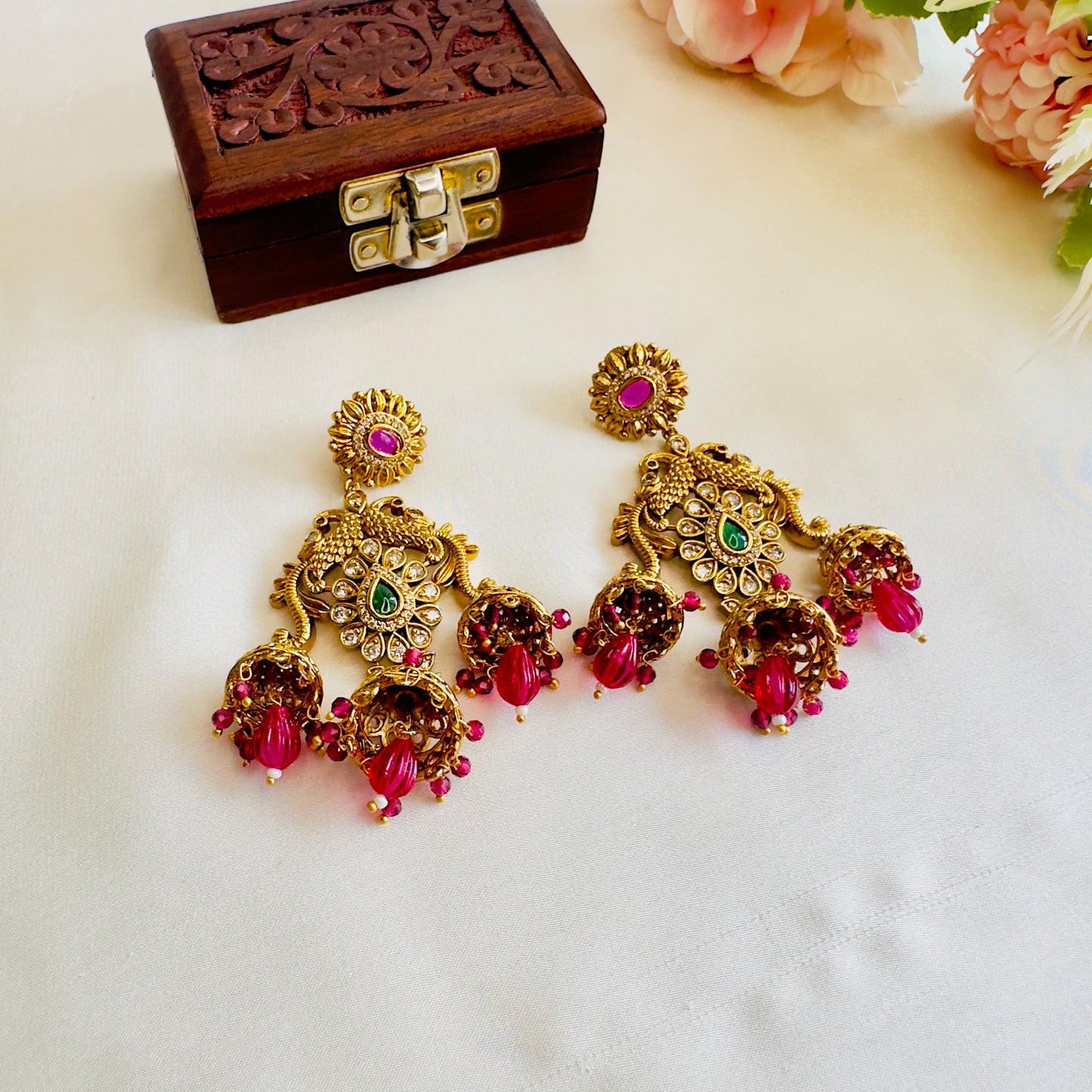 Three Small Jhumki Earrings