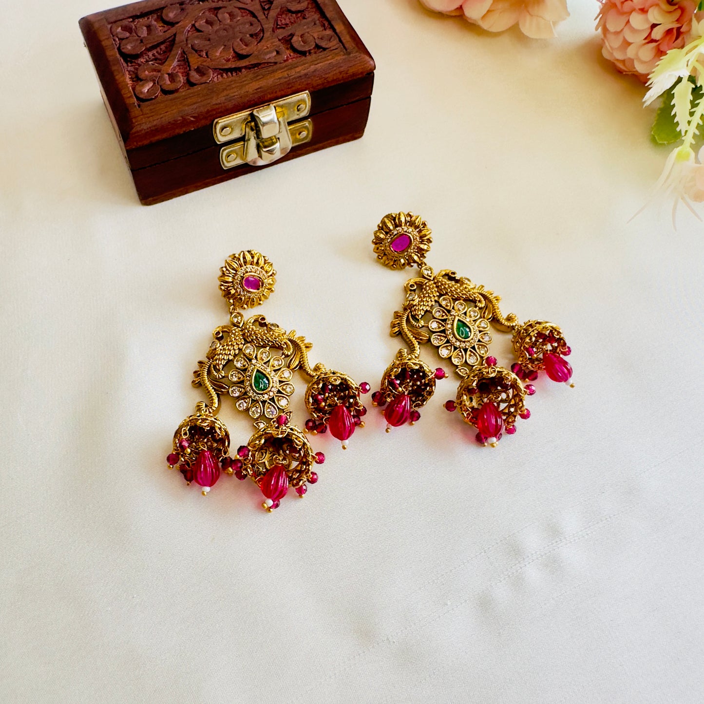 Three Small Jhumki Earrings