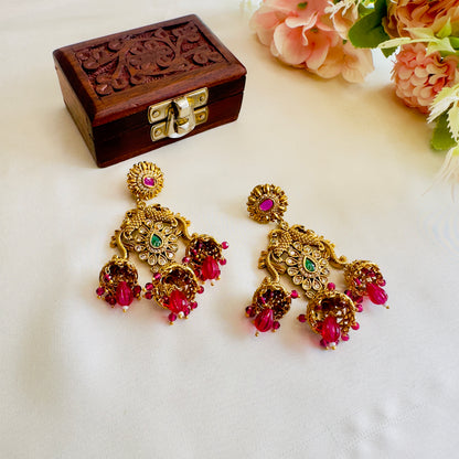 Three Small Jhumki Earrings