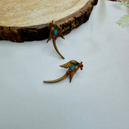 Bird Motif Stud Earrings